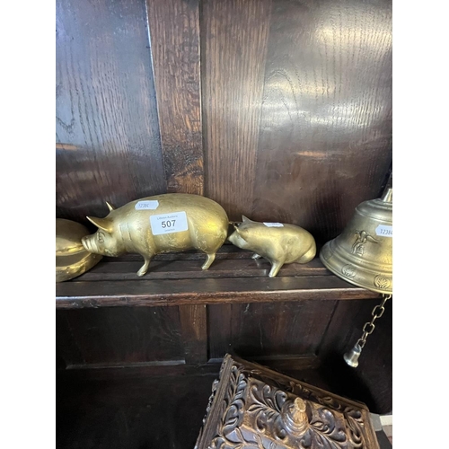 507 - Collection of brass animals etc