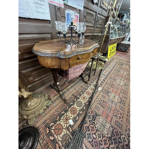 518 - Antique walnut sewing table