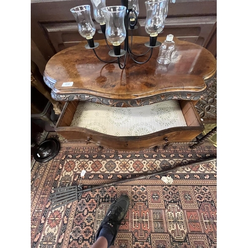 518 - Antique walnut sewing table