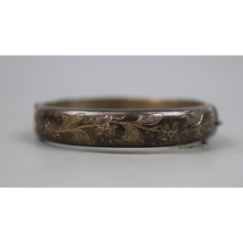 78 - Silver engraved bangle