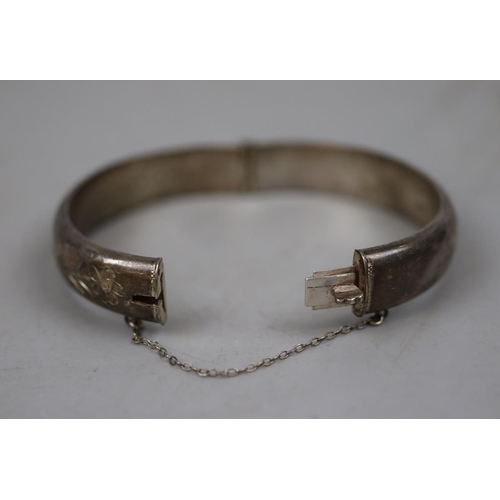 78 - Silver engraved bangle