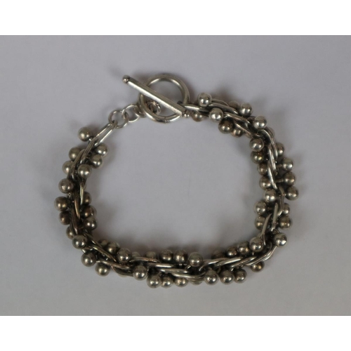 96 - Heavy silver bracelet together with silver charm bracelet