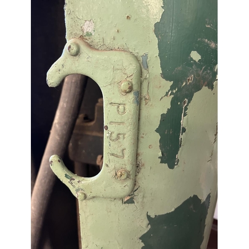 100 - Antique cylinder hand cranked petrol pump - Approx height: 157cm