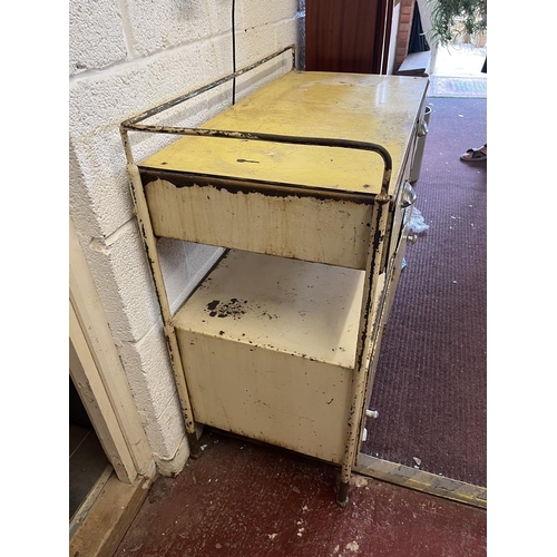 113 - Heavy metal vintage cabinet probably from a hospital