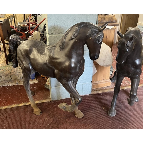 118 - Pair of large bronze horses - Approx height: 109cm