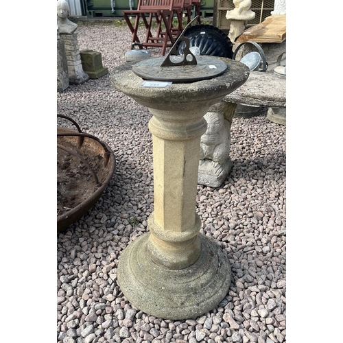 244 - Sandstone sundial - Approx height: 66cm