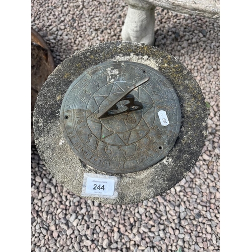 244 - Sandstone sundial - Approx height: 66cm