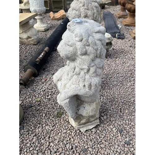 246 - Pair of stone lions - Approx height: 85cm