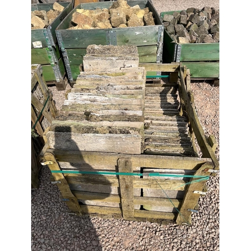 286 - 5 crates of Cotswold stone style floor tiles