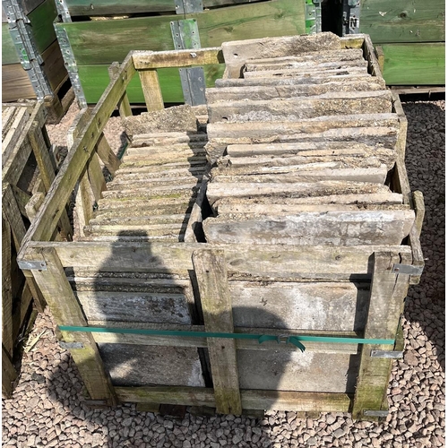 286 - 5 crates of Cotswold stone style floor tiles