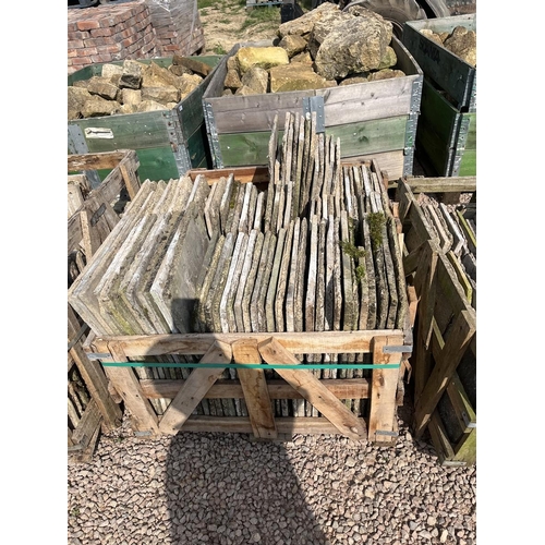 286 - 5 crates of Cotswold stone style floor tiles