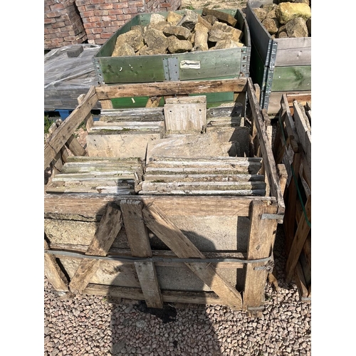 286 - 5 crates of Cotswold stone style floor tiles