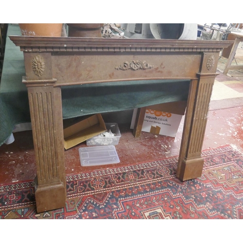 3 - Marble fireplace with wooden surroundSurround is approx W: 129cm H: 102cm