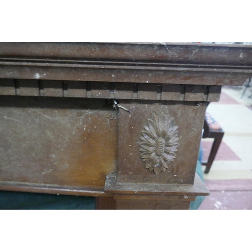 3 - Marble fireplace with wooden surroundSurround is approx W: 129cm H: 102cm