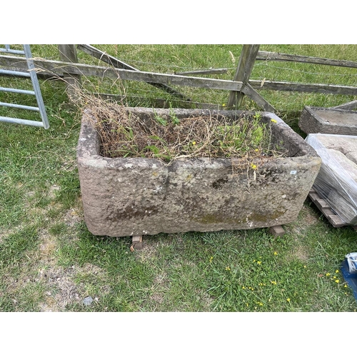 330 - Very large antique stone trough - Approx size: W: 148cm D: 77cm H: 54cm