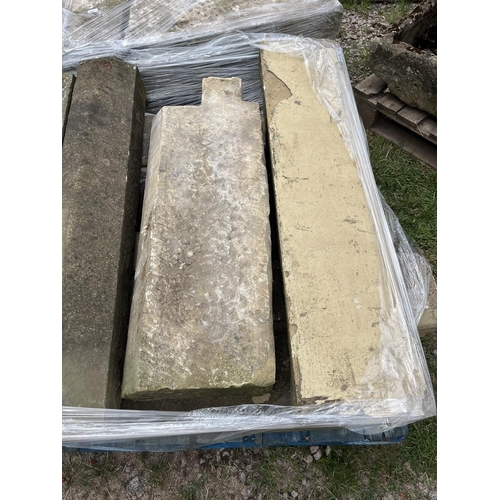 333 - Pallet of York stone plinths/cills/heads