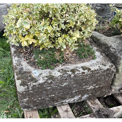 345 - Antique stone trough - Approx length: 58cm