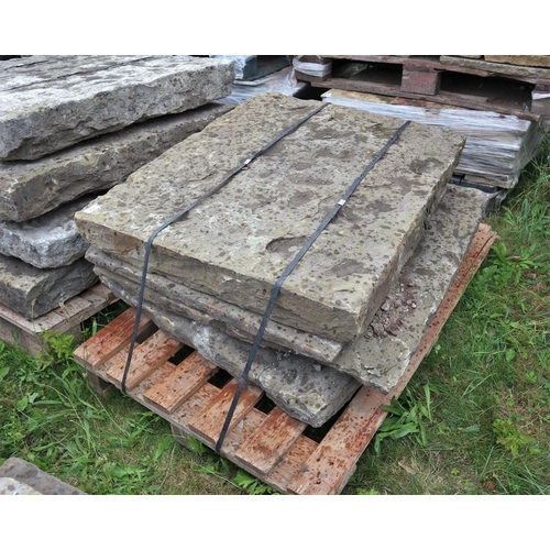 374 - Early 19th century York stone flags approx 2.8sqm