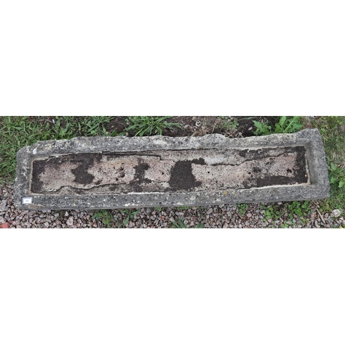 385 - Long antique stone trough - Approx length: 162cm