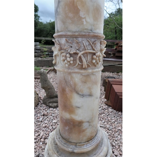 392 - Cast iron planter on marble base - Approx height: 143cm