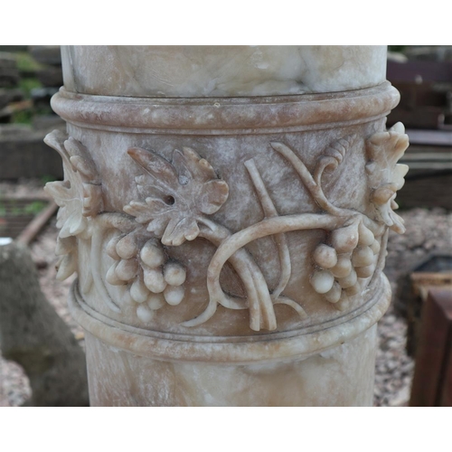 392 - Cast iron planter on marble base - Approx height: 143cm