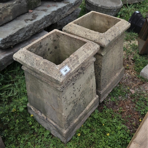 396 - Pair of square chimney pots