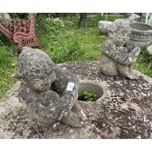 403 - Pair of stone figures - Goblin boys - Approx height: 43cm