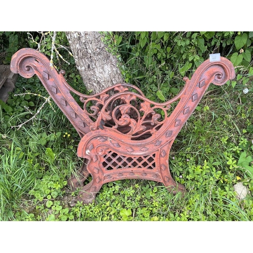 405 - Pair of cast iron bench ends