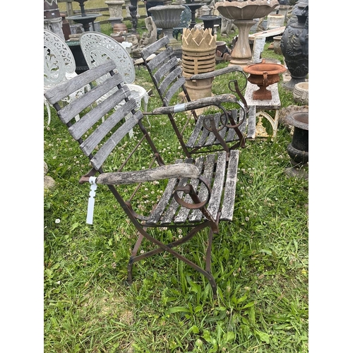 446 - Pair of vintage garden folding chairs