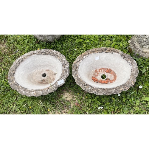 449 - Pair of stone planters 