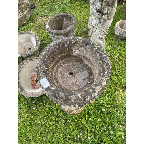 457 - Stone pedestal planter - Approx height: 76cm