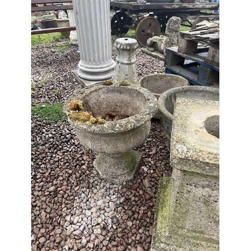 475 - Collection of stone planters etc