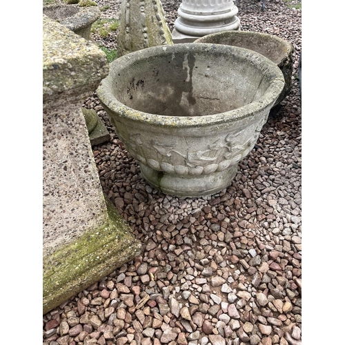 475 - Collection of stone planters etc