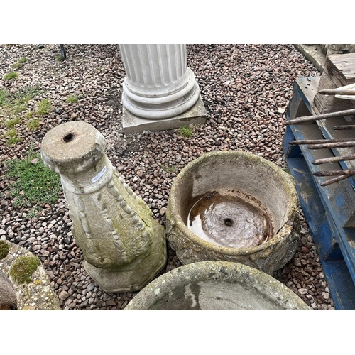 475 - Collection of stone planters etc