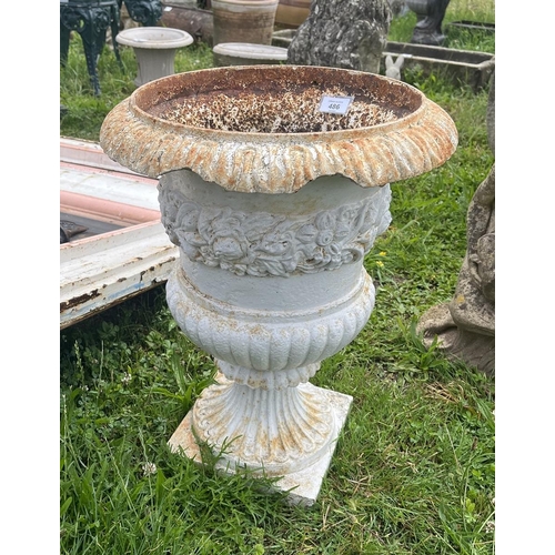 486 - Cast iron pedestal planter - Approx height: 55cm