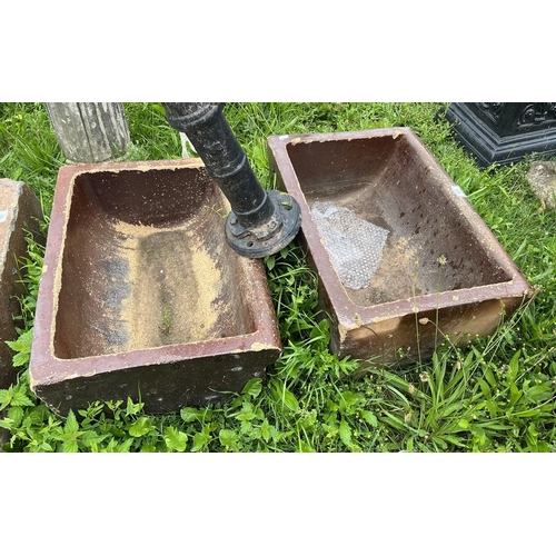 575 - Pair of salt glazed troughs