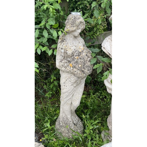 582 - Stone statue of lady - Approx height: 80cm