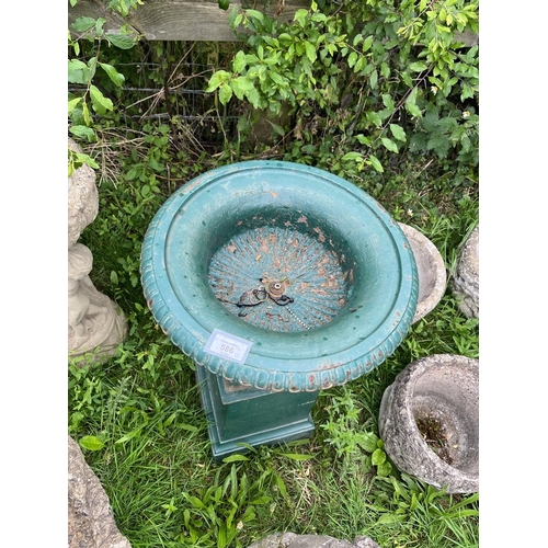 586 - Cast iron pedestal planter on plinth - Approx height: 63cm