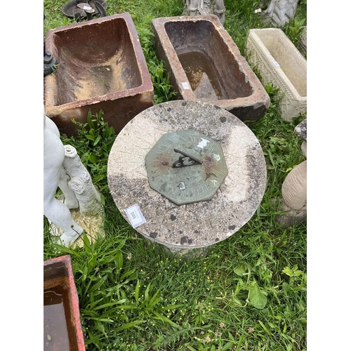 596 - Stone sundial on Corinthian column plinth