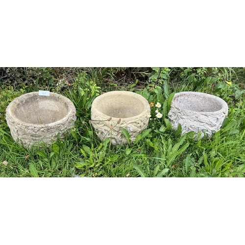 602 - Set of 3 stone planters