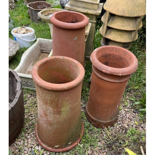 628 - 3 terracotta chimney pots