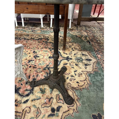 69 - Small cast iron table with natural stone top