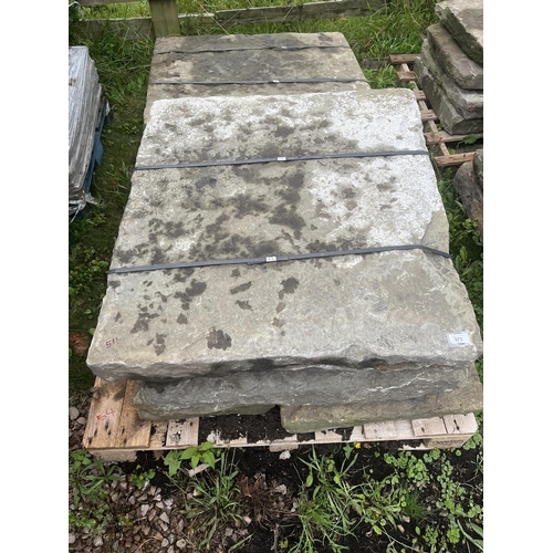 373 - Early 19th century York stone flags approx 3.5sqm