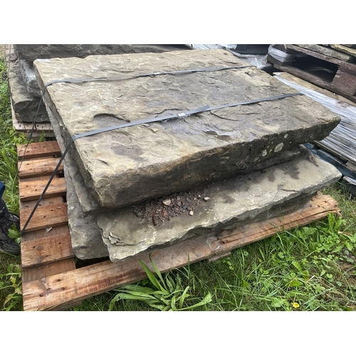 374 - Early 19th century York stone flags approx 2.8sqm