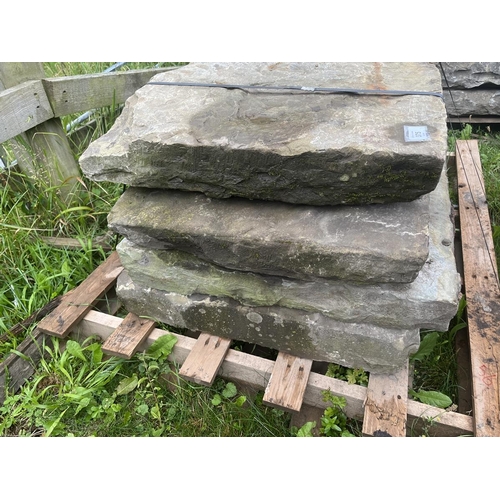 375 - Early 19th century York stone flags approx 2.5sqm