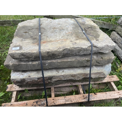 375 - Early 19th century York stone flags approx 2.5sqm