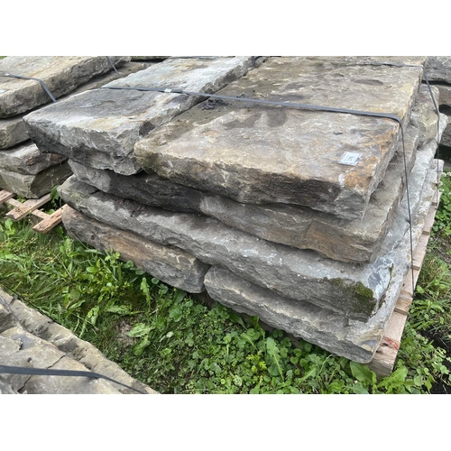 376 - Early 19th century York stone flags approx 3.6sqm