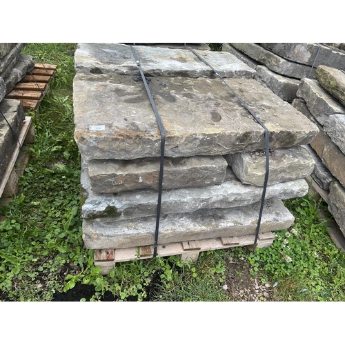 376 - Early 19th century York stone flags approx 3.6sqm