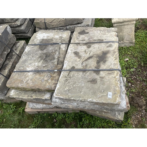 377 - Early 19th century York stone flags approx 3.6sqm