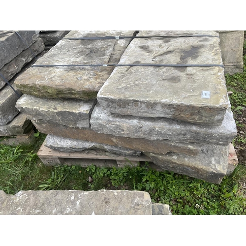 377 - Early 19th century York stone flags approx 3.6sqm